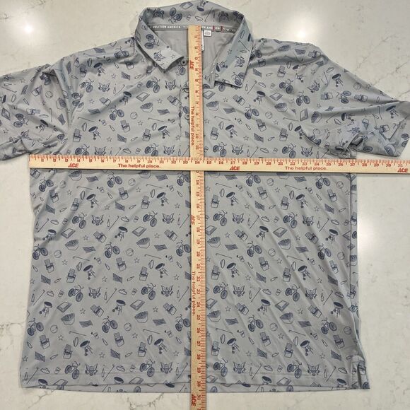 Puma Volition XXL AOP Golf Performance Polo SS Shirt Gray Block Party Pattern - Picture 4 of 14